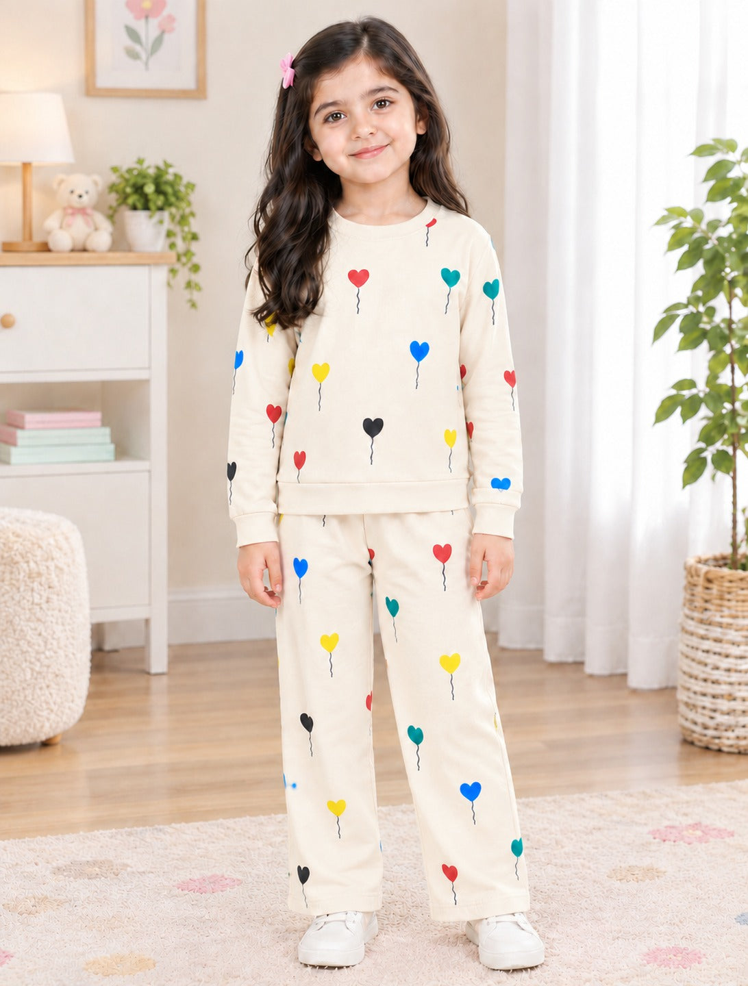SKIN MULTI BALOONS PRINTED WINTER KIDS SWEAT SUIT