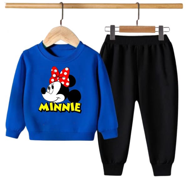 BLUE MINNIE PRINTED WINTER KIDS SWEAT SUIT