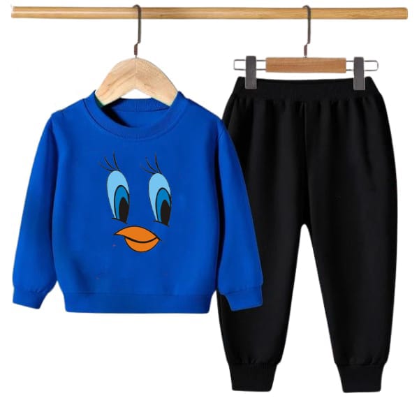 BLUE TWITTY PRINTED WINTER KIDS SWEAT SUIT