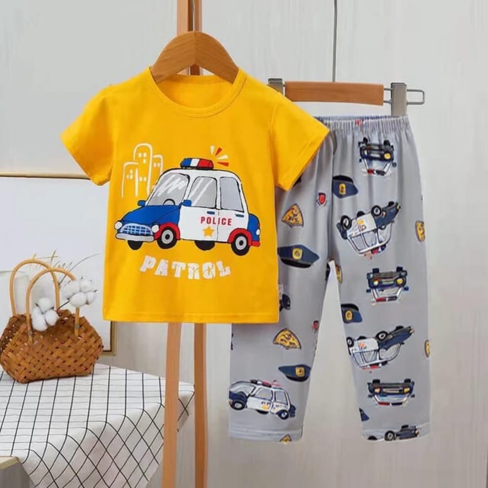 Yellow Patrol Printed Kids Wear