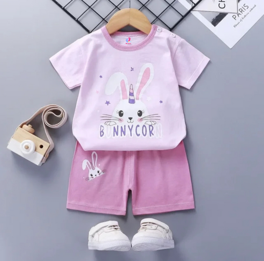 Bunnycorn Printed Short Sleeve Kids Wear