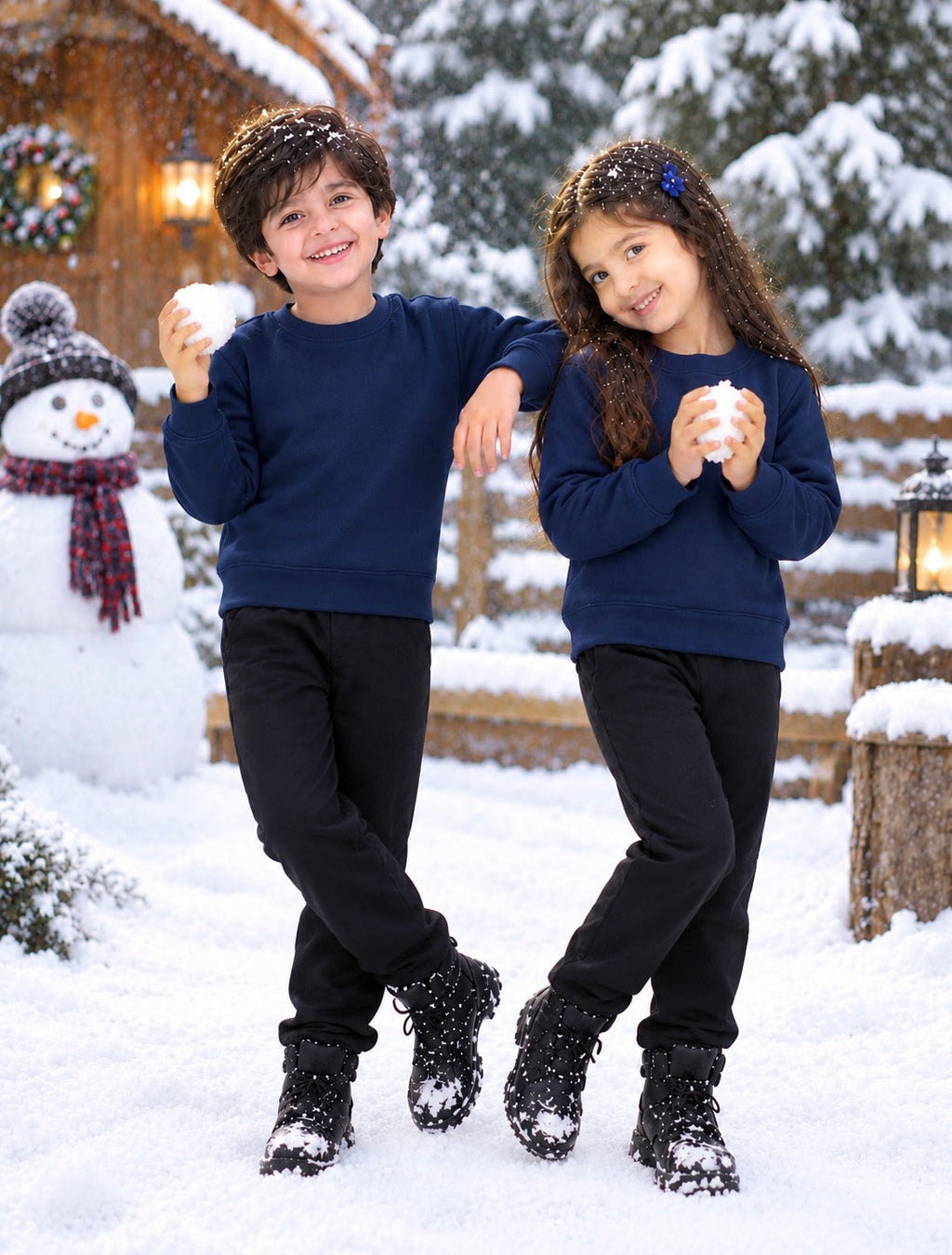 NAVY & BLACK WINTER KIDS SWEAT SUIT