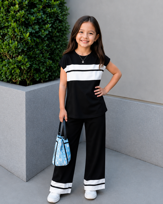 Black Stripe Kids Co-Ord Set