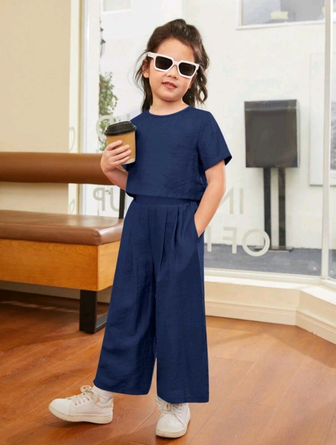 Navy Blue Plazo Shirt