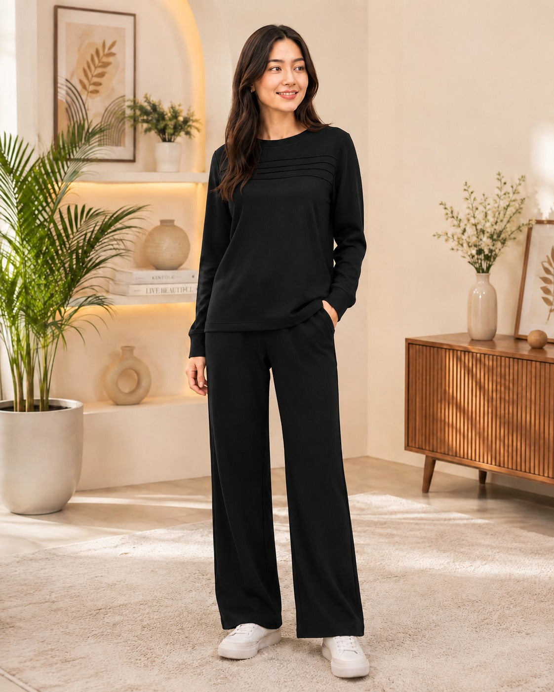 Black Comfort Women Lounge Wear