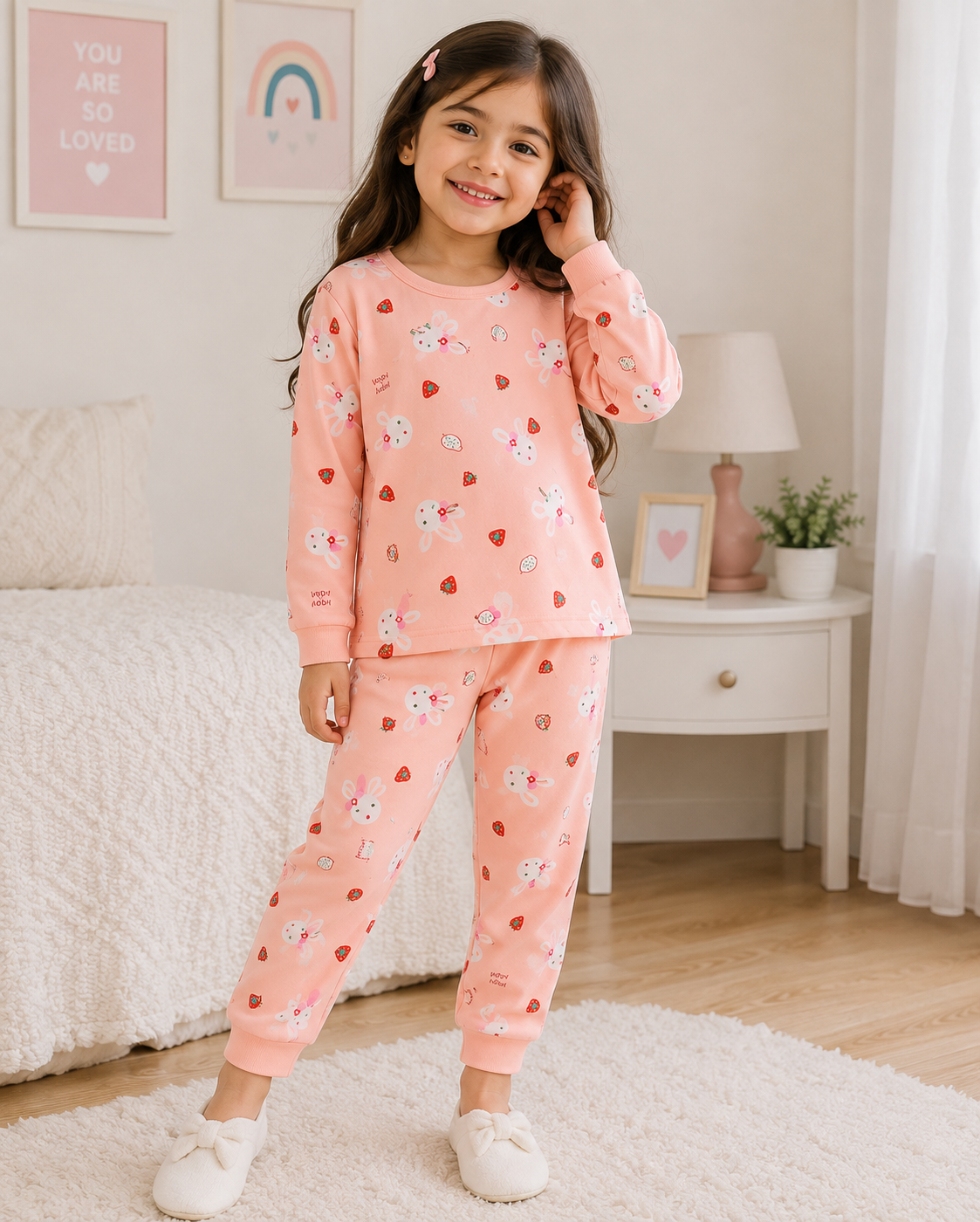 Hello Rabbit Printed Full Sleeves Kids Wear